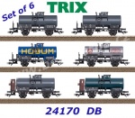 24170 TRIX Set 6 různých cisternových vozů od 1950 do 1959, DB
