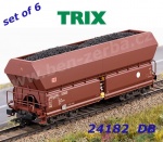 24182 TRIX Set 6 4-nápravových samovýsypných vozů řady Falns 182, DB