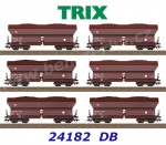 24182 TRIX Set 6 4-nápravových samovýsypných vozů řady Falns 182, DB