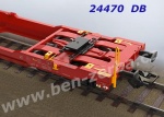 24470 Trix Double lat car type Sdggmrss 738  with articulation of the DB. Loaded with  2 semi rigs