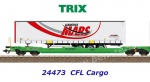 24473 Trix Dvojitý kontejnerový vůz CFL Cargo se 2 návěsy se shrnovací plachtou, Mars