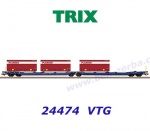 24474 TRIX Dvojitý spojený kontejnerový vů řady  Sdggmrss se 3 kontejnery, VTG