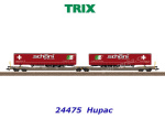 24475 TRIX dvojitý kapsový vůz řady Sdggmrss se 2 polotrailery, Hupac