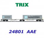 24801 Trix Flat Car Type Sggrss 80 with 2 "Maersk" Containers, AAE