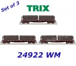 24922 TRIX  Set of 3  US stake cars loaded with logs of the the Western Maryland