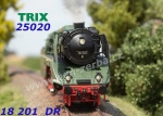 25020 TRIX Parní lokomotiva 18 201 DR - Zvuk, dynamický kouř