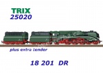 25020 TRIX Parní lokomotiva 18 201 DR - Zvuk, dynamický kouř