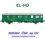 260302 EL-HO Služební vůz ČSD Postaa s nápisem ČESKOSLOVENSKÁ POŠTA