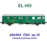 260302 EL-HO Služební vůz ČSD Postaa s nápisem ČESKOSLOVENSKÁ POŠTA