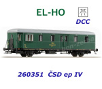 260351 EL-HO Služební vůz Dsd 'Rybák' ČSD s osvětlením, DCC