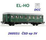 260551 EL-HO Osobní vůz Be 'Rybák' ČSD s osvětlením, DCC