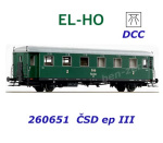 260651 EL-HO Osobní vůz Be 'Rybák' ČSD s osvětlením, DCC