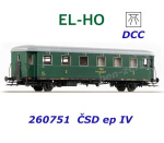 260751 EL-HO Osobní vůz Be 'Rybák' ČSD s osvětlením, DCC