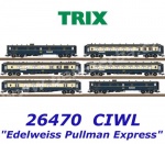 26470 Trix Set 6 různých saloních osobních vozů expresu "Edelweiss Pullman Express"