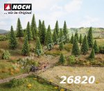 26820 Noch Model Fir Trees, 25 pieces, 5 - 14 cm high, H0,TT