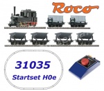 31035 Roco H0e analog train set: Steam locomotive + 6 wagons