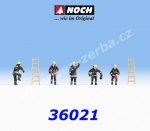 36021 Noch Fire Brigade (black protective clothes), 5 Figures + 2 ladders, N