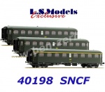 40198 LS Models Set of 3 Passenger Cars Express Train "Rapide Nord" of the SNCF