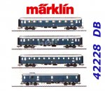 42228 Märklin Set of 4 Express Train Passenger Car Type "Hecht",  DB