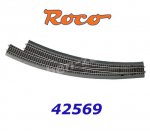 42569 Roco RocoLine 2,1 mm s gumovým podložím oblouková výhybka pravá BWR 9/10