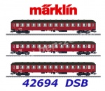 42694 Marklin Set 3 osobních vozů 2. třídy řady Bcm, DSB