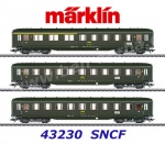 43230 Marklin Set 3 osobních vozů takzvaných "Schürzenwagen" , SNCF
