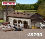 43790 Vollmer Riding stable with paddock and horses, H0
