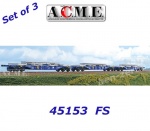 45153 A.C.M.E. ACME  Set 3 plošinových vozů řady Sgnss 60,"Ferrovie Udine Cividale", FS - Set B