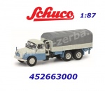 452663000  Schuco Tatra T148 Flatbed with Tarpaulin blue / white, H0