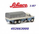 452663000  Schuco Tatra T148 Flatbed with Tarpaulin blue / white, H0