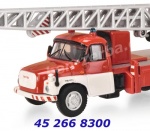 452668300 Schuco Tatra T148 Crane Truck Fire Brigade, red, H0