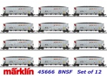 45666 Marklin Set 12 samovýsypných vozů na uhlí v barvách a značení  BNSF