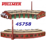 45758  Vollmer Roundhouse with door lok mechanism, six track, H0