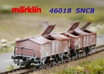 46018 Marklin  Set dvou otevřených vozů gondola řady 1520 B s odklopnými kryty, SNCB
