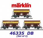 46335 Marklin Set of 3 Dump cars with a hinged roof type Tdgs 930 "Westdeutsche Quarzwerke" of the DB