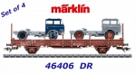 46406 Marklin Set of 4 stake cars type Ks 3300 and Ks 3301 loaded with tractor LIAZ 706 of the DR