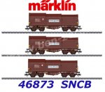 46873 Marklin Set 3 uzavřených vozů s  posuvnými kryty Shimmns, SNCB/NMBS