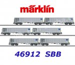 46912 Märklin Set 6 otevřených vozů řady Fas, SBB Cargo