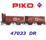 47033 Piko TT Set 2 uzavřených nákladních vozů řady G02 "Fortschritt" , DR