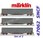 47062 Märklin Set of 3 Sliding Tarpaulin Cars Type Rils of the SNCF