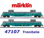 47107 Marklin  Set of 2 stake cars  type Res loaded rolls, Trenitalia