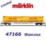 47166 Marklin Plošinový vůz řady KLV se 2 silo kontejnery "Max Bögl", Wascosa