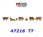 47216 Noch Krávy, hnědé, 7 figurek, TT