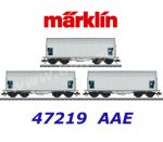47219 Märklin Set 3 nákladních vozů se shrnovací plachtou řady Shimmns 62, AAE
