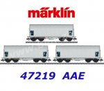 47219 Märklin Set of 3 sliding tarp cars type Shimmns 62 for the AAE, leased to SSAB