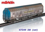 47349 Marklin Set of 3 Sliding Wall Boxcars , weathered of the DB.