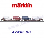 47430 Marklin 2  spojené plošinové vozy řady Laads 800B se 4  VW Crafter, Transwaggon, DB