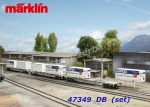 47463 Marklin Set 3 čtyř-nápravových plošinových kontejnerových vozů, SBB Cargo.