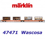 47471 Marklin Set 2 plošinových vozů řady  Sdggmrss Wascosa se 4 kontejnery Bertschi