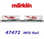 47472 Marklin Double deep well flat car type Sdggmrss 738 with 2 semi rigs Mars of MFD Rail